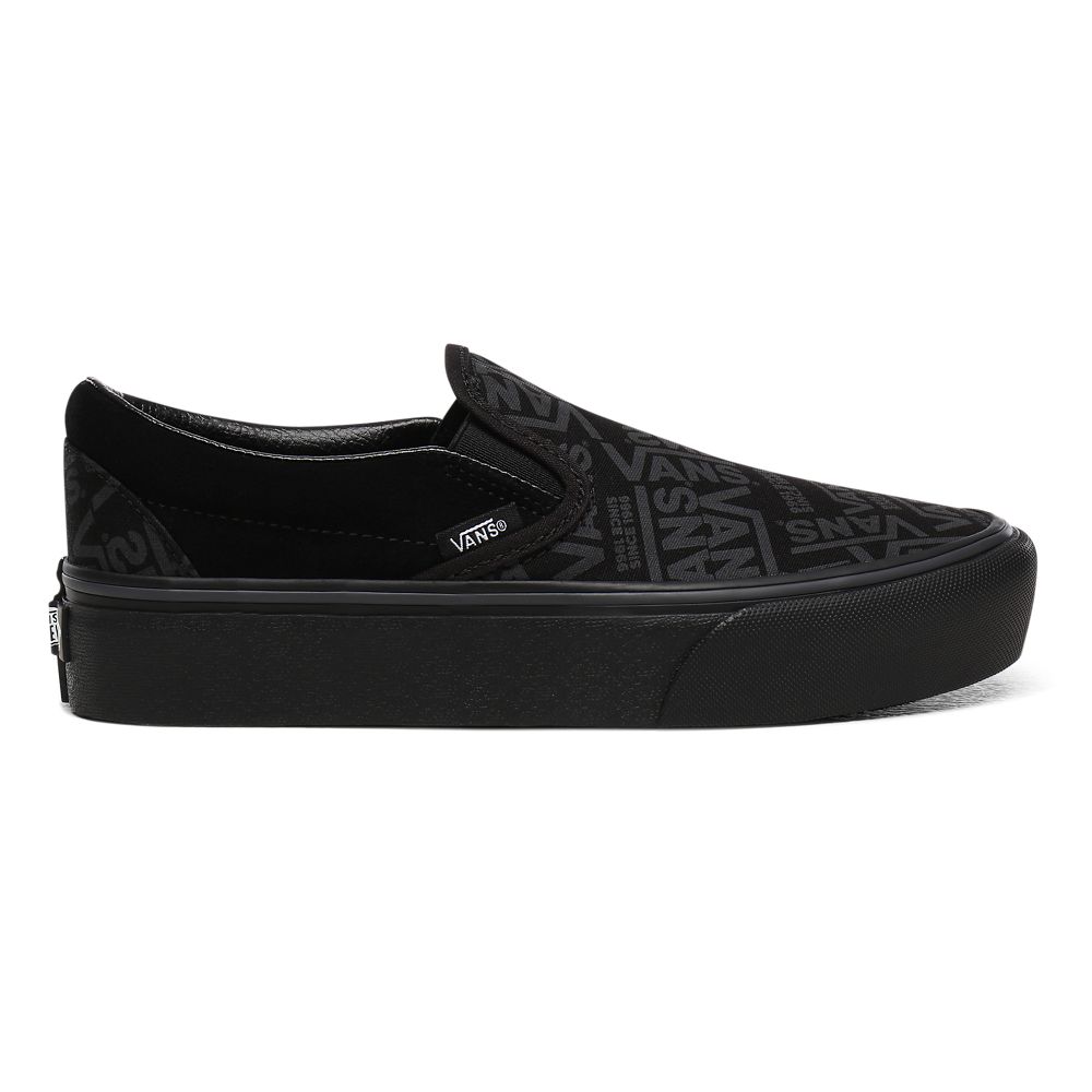 Vans 66 Classic Slip-On Platform - Kadın Platform Ayakkabı (Siyah)
